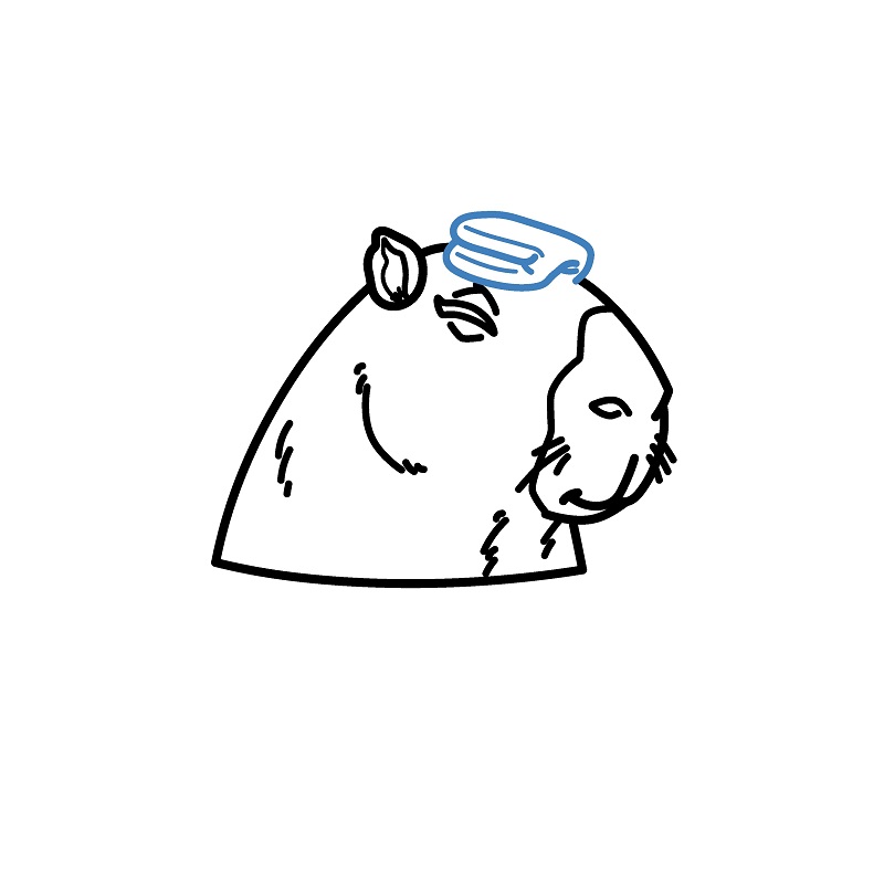 Hướng dẫn vẽ Capybara đang ngâm nước. - Bước 6