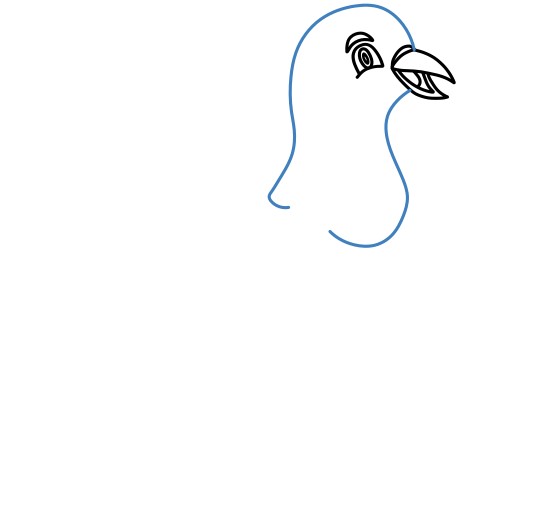 Hướng dẫn vẽ chú chim bồ câu vui vẻ. - Bước 4