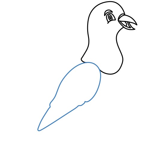 Hướng dẫn vẽ chú chim bồ câu vui vẻ. - Bước 5