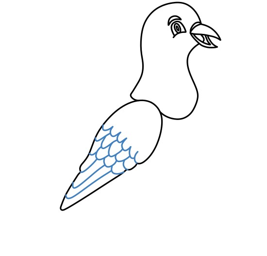 Hướng dẫn vẽ chú chim bồ câu vui vẻ. - Bước 6