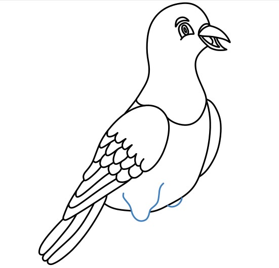 Hướng dẫn vẽ chú chim bồ câu vui vẻ. - Bước 9