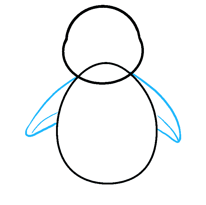 Hướng dẫn cách vẽ chú chim cánh cụt đáng yêu và dễ thương cho bé - Bước 3