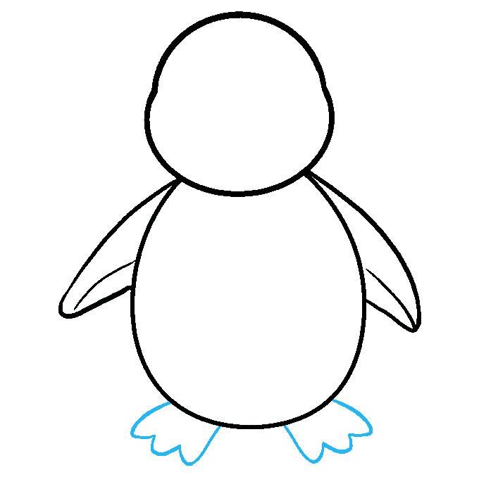 Hướng dẫn cách vẽ chú chim cánh cụt đáng yêu và dễ thương cho bé - Bước 4