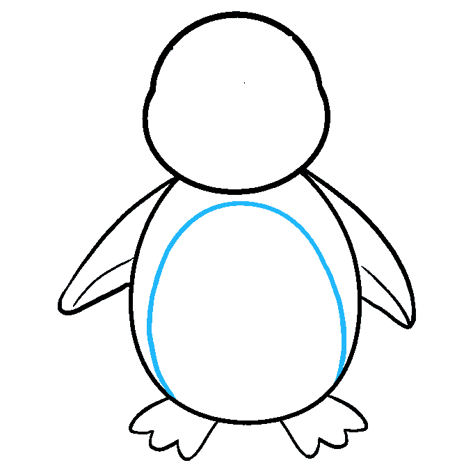 Hướng dẫn cách vẽ chú chim cánh cụt đáng yêu và dễ thương cho bé - Bước 5