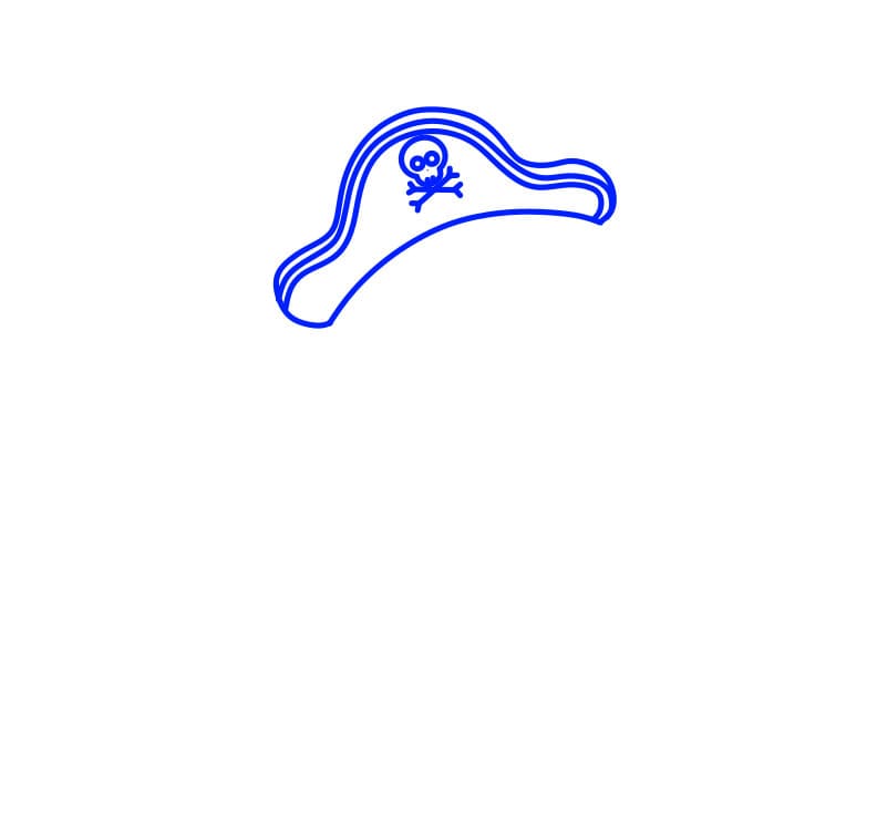 Hướng dẫn vẽ chú chim cánh cụt hóa thân thành cướp biển - Bước 1