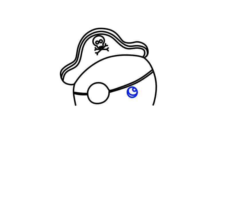 Hướng dẫn vẽ chú chim cánh cụt hóa thân thành cướp biển - Bước 3