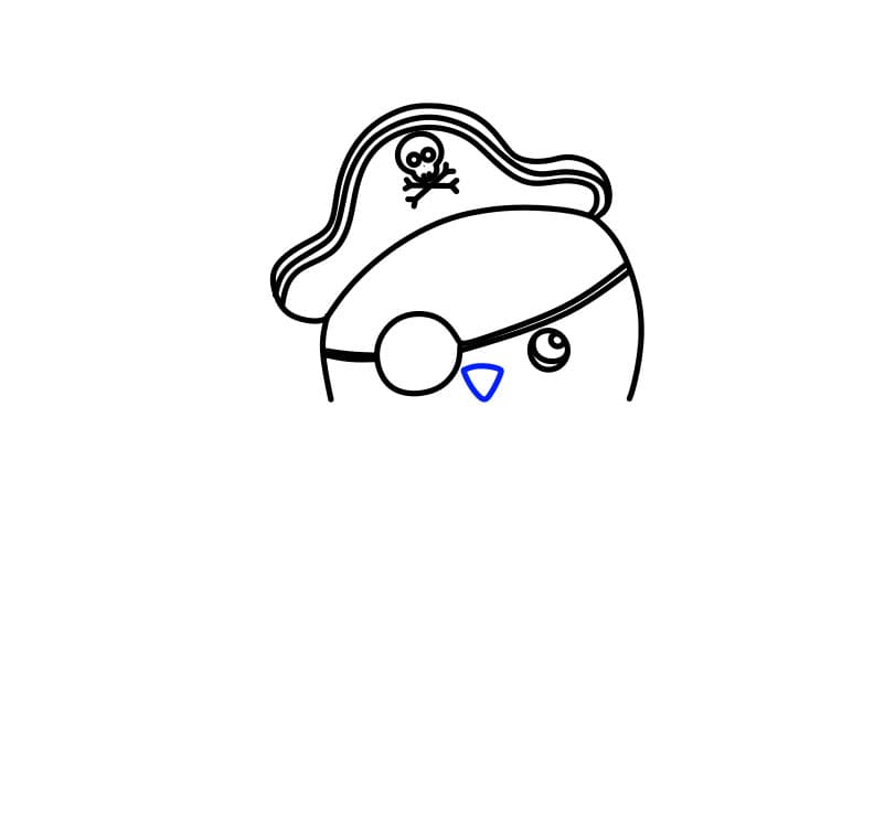 Hướng dẫn vẽ chú chim cánh cụt hóa thân thành cướp biển - Bước 4
