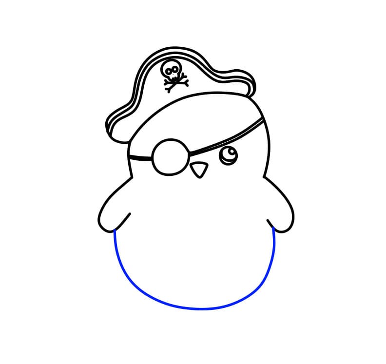 Hướng dẫn vẽ chú chim cánh cụt hóa thân thành cướp biển - Bước 6