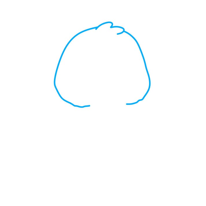 Hướng dẫn vẽ con chim cánh cụt siêu dễ thương - Bước 1