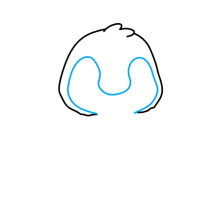 Hướng dẫn vẽ con chim cánh cụt siêu dễ thương - Bước 2