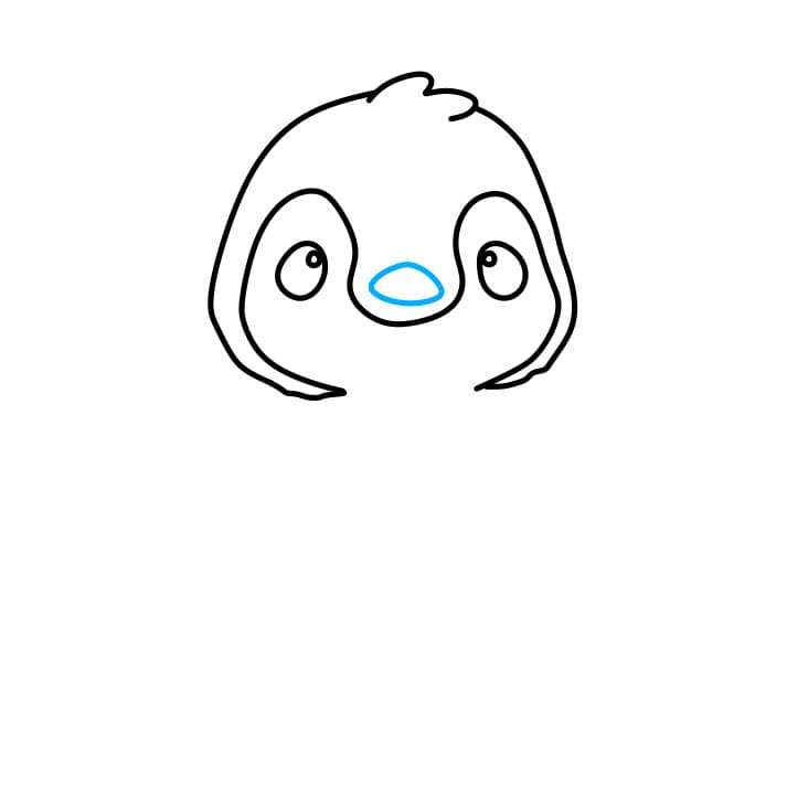 Hướng dẫn vẽ con chim cánh cụt siêu dễ thương - Bước 4