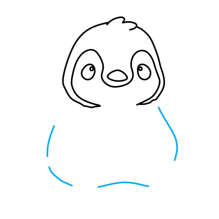 Hướng dẫn vẽ con chim cánh cụt siêu dễ thương - Bước 5