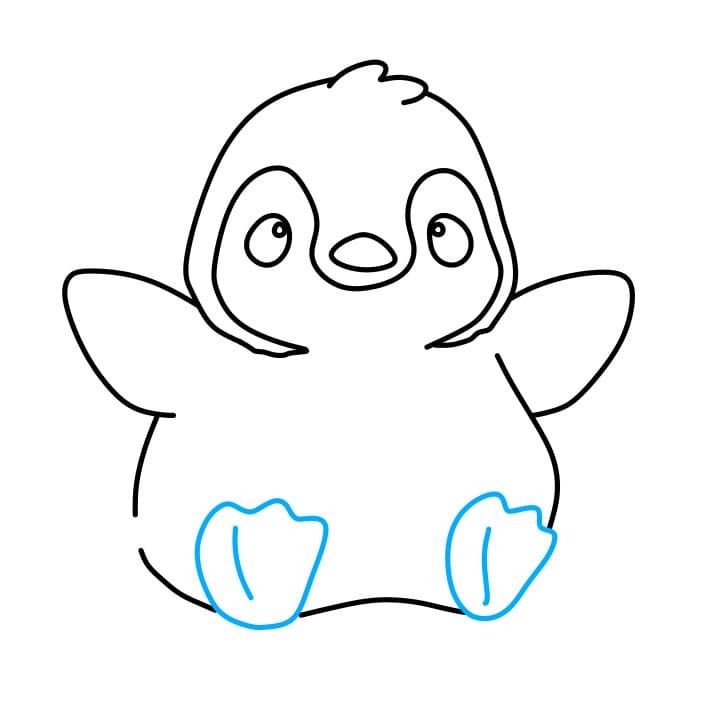 Hướng dẫn vẽ con chim cánh cụt siêu dễ thương - Bước 7