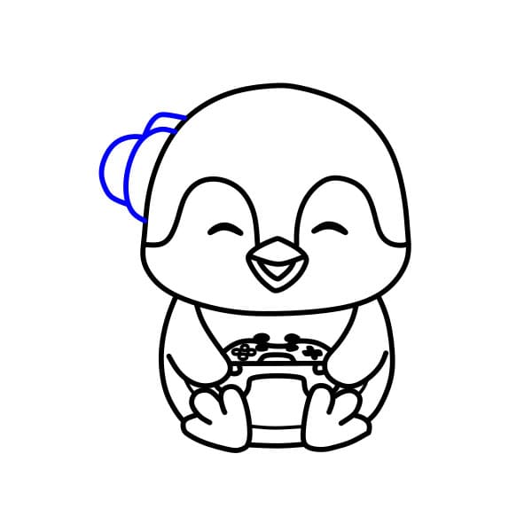 Hướng dẫn vẽ chim cánh cụt đang giải trí - Bước 10