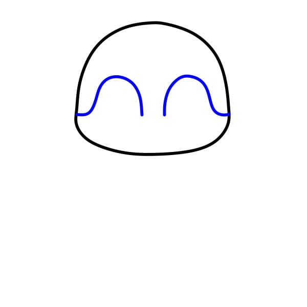 Hướng dẫn vẽ chim cánh cụt đang giải trí - Bước 2