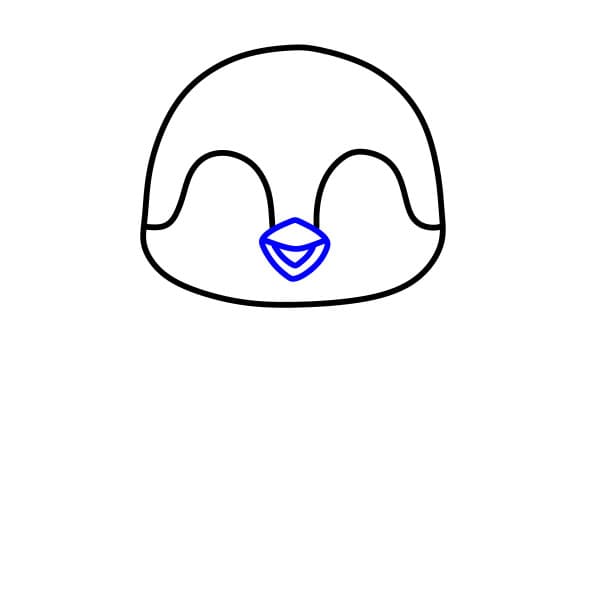 Hướng dẫn vẽ chim cánh cụt đang giải trí - Bước 3