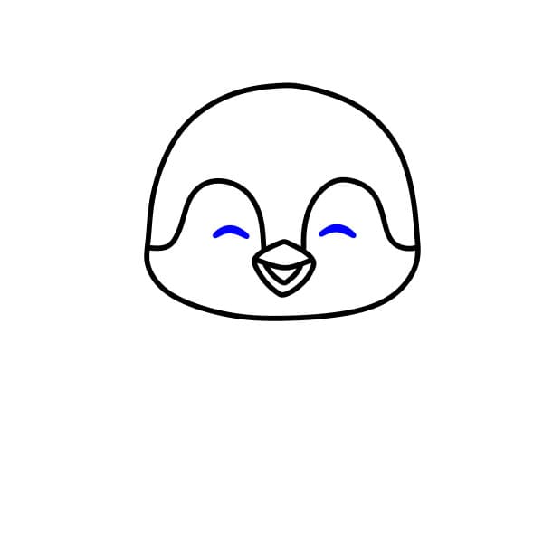 Hướng dẫn vẽ chim cánh cụt đang giải trí - Bước 4