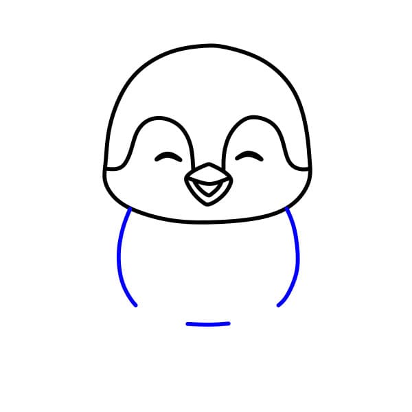 Hướng dẫn vẽ chim cánh cụt đang giải trí - Bước 5