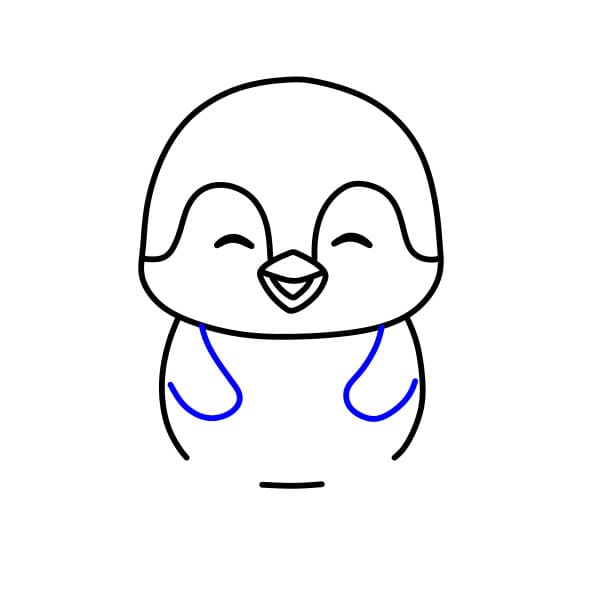 Hướng dẫn vẽ chim cánh cụt đang giải trí - Bước 6