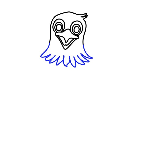 Hướng dẫn vẽ chim đại bàng dễ thương - Bước 4