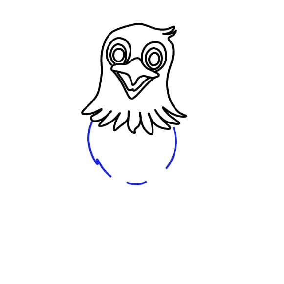 Hướng dẫn vẽ chim đại bàng dễ thương - Bước 5