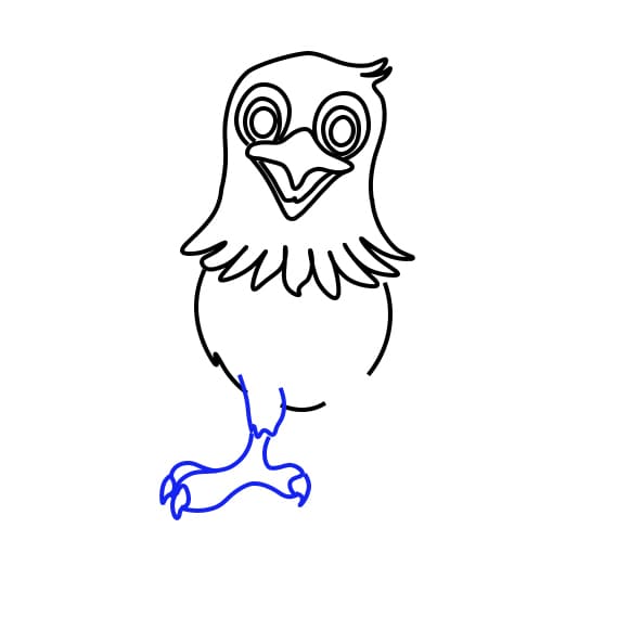 Hướng dẫn vẽ chim đại bàng dễ thương - Bước 6