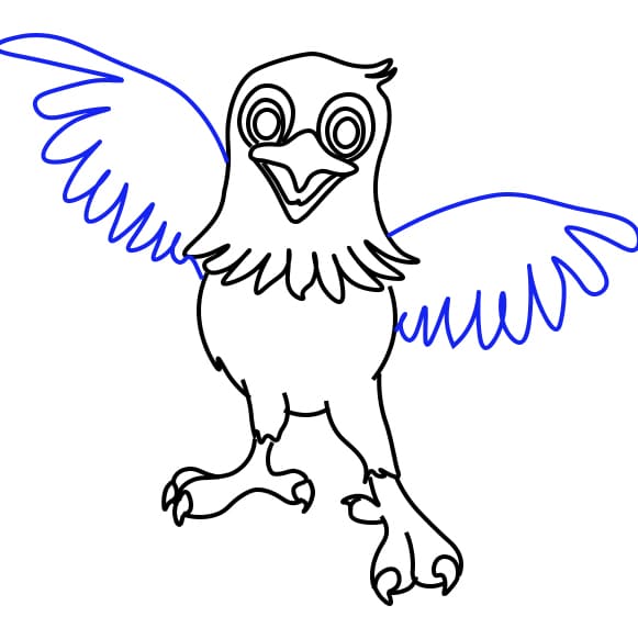 Hướng dẫn vẽ chim đại bàng dễ thương - Bước 7