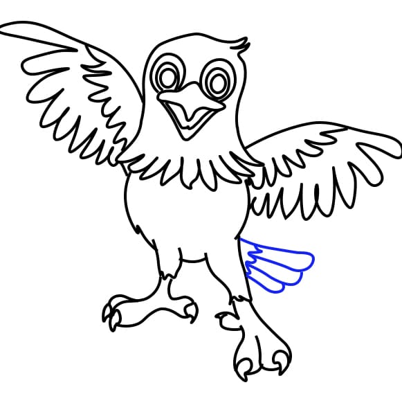 Hướng dẫn vẽ chim đại bàng dễ thương - Bước 9