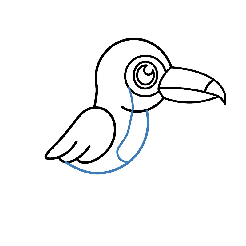 Hướng dẫn vẽ chim Toucan đơn giản. - Bước 5
