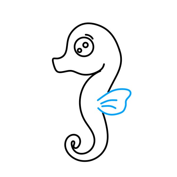 Hướng dẫn vẽ chú cá ngựa màu hồng - Bước 4