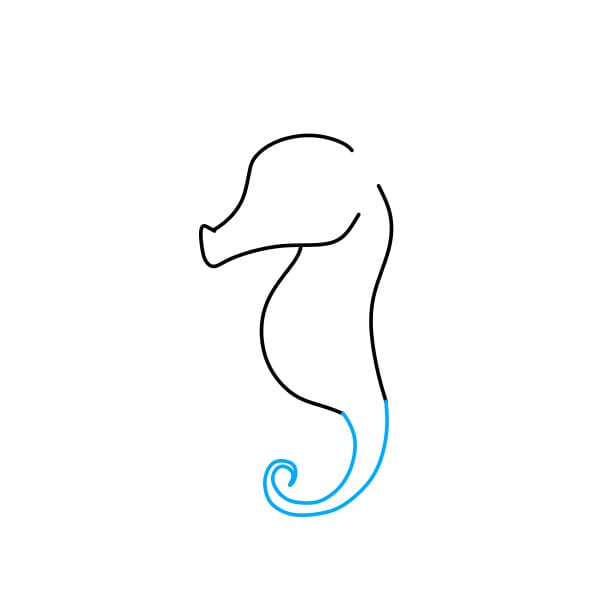 Hướng dẫn vẽ chú cá ngựa - Bước 3