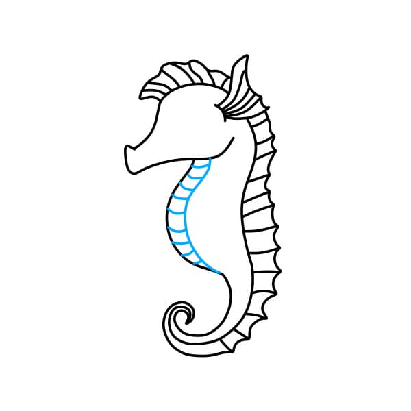 Hướng dẫn vẽ chú cá ngựa - Bước 5