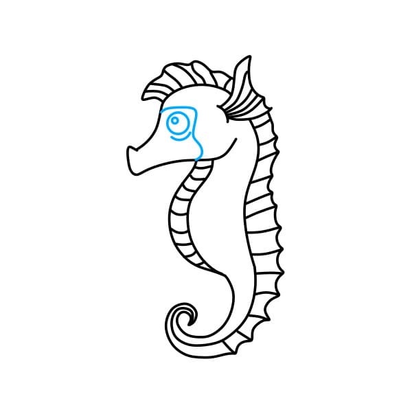 Hướng dẫn vẽ chú cá ngựa - Bước 6