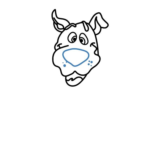 Hướng dẫn vẽ khuôn mặt của Scooby. - Bước 5