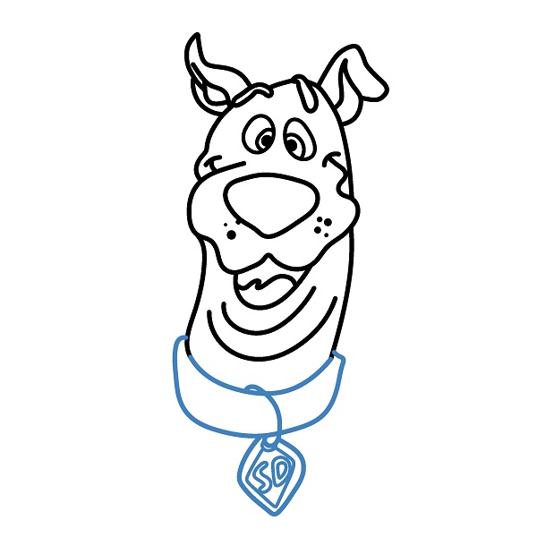Hướng dẫn vẽ khuôn mặt của Scooby. - Bước 7
