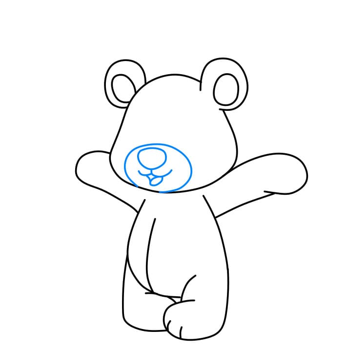 Hướng dẫn vẽ dễ dàng : chú gấu bông - Bước 6