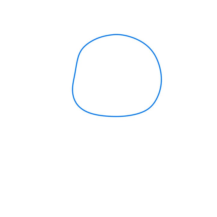 Hướng dẫn cách vẽ chú gấu bông đơn giản - Bước 1