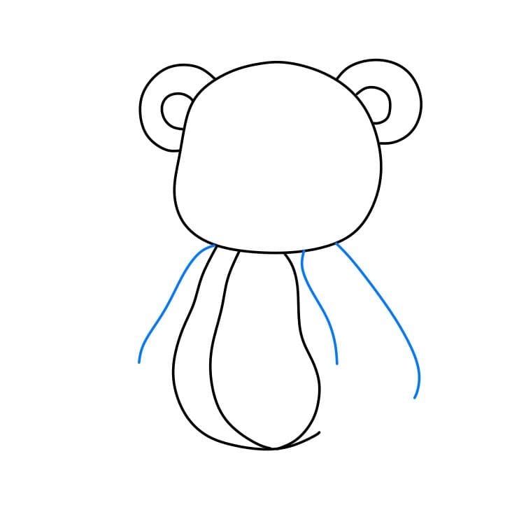 Hướng dẫn cách vẽ chú gấu bông đơn giản - Bước 3