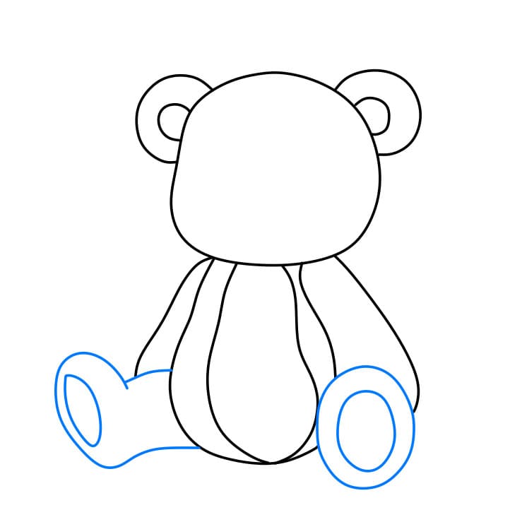 Hướng dẫn cách vẽ chú gấu bông đơn giản - Bước 4