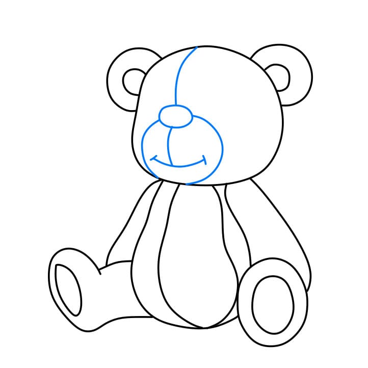 Hướng dẫn cách vẽ chú gấu bông đơn giản - Bước 5