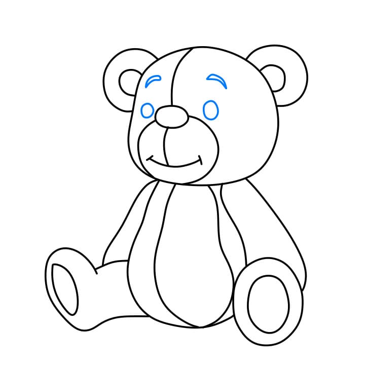 Hướng dẫn cách vẽ chú gấu bông đơn giản - Bước 6