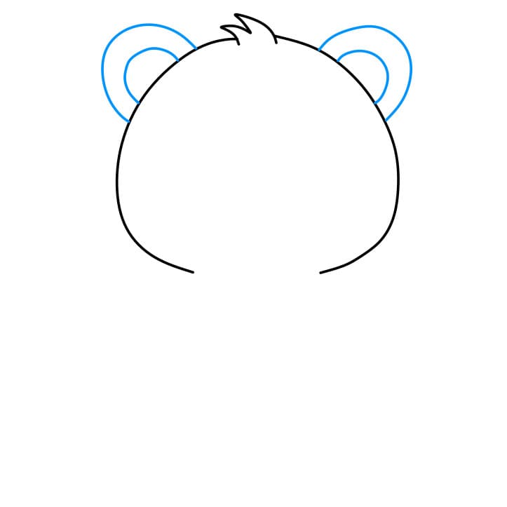 Hướng dẫn cách vẽ gấu bông chi tiết từng bước cho bé - Bước 2