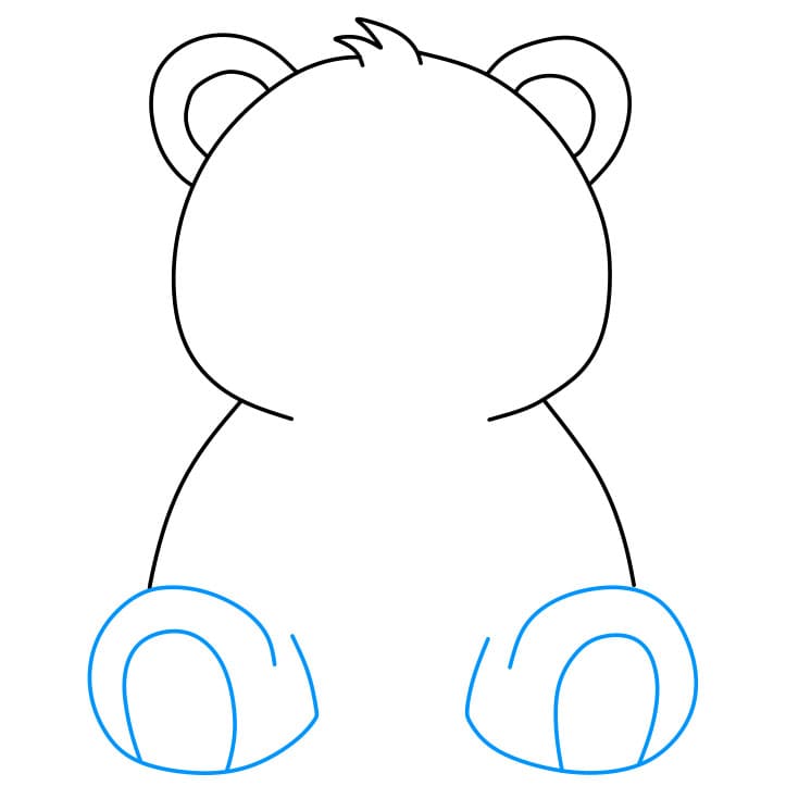 Hướng dẫn cách vẽ gấu bông chi tiết từng bước cho bé - Bước 4