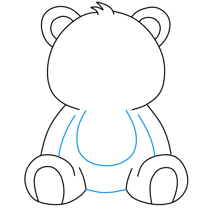 Hướng dẫn cách vẽ gấu bông chi tiết từng bước cho bé - Bước 5
