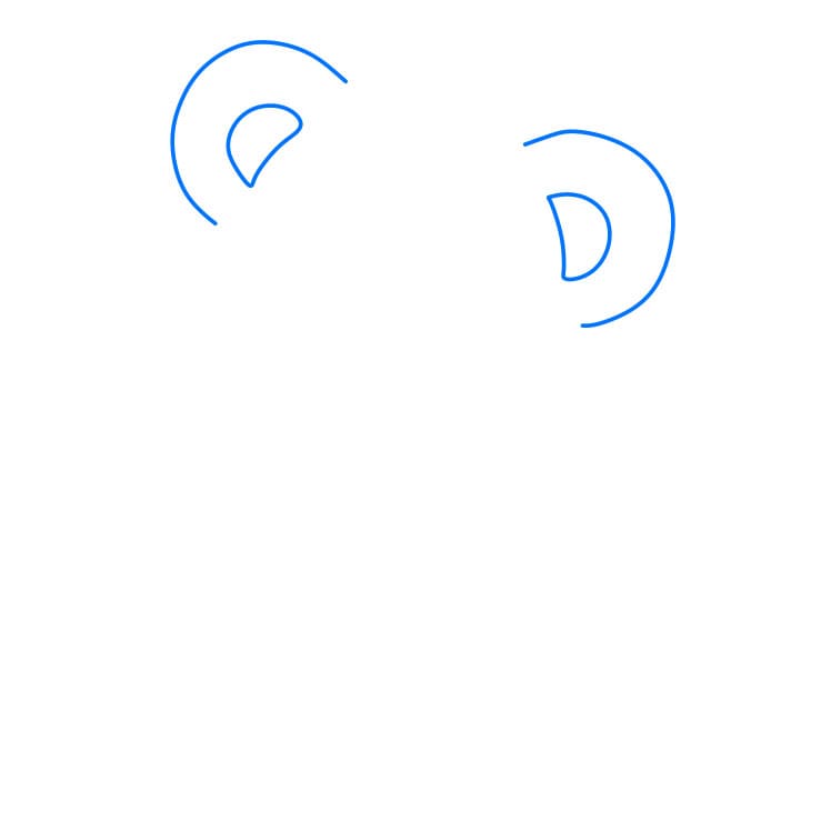 Hướng dẫn vẽ chú gấu bông dễ thương - Bước 1