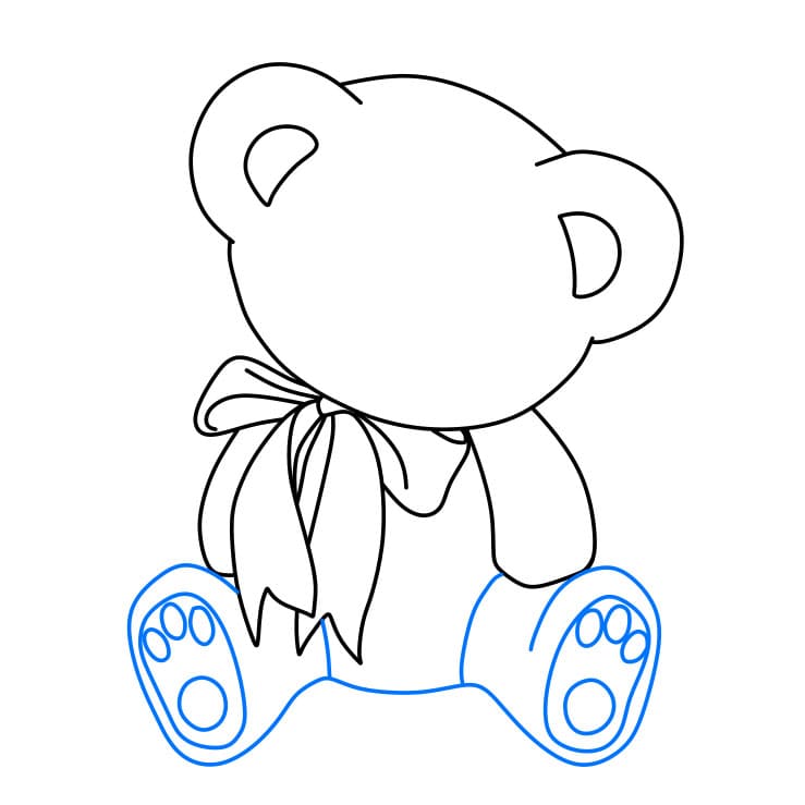 Hướng dẫn vẽ chú gấu bông dễ thương - Bước 4