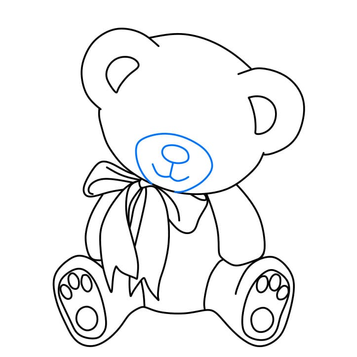 Hướng dẫn vẽ chú gấu bông dễ thương - Bước 5