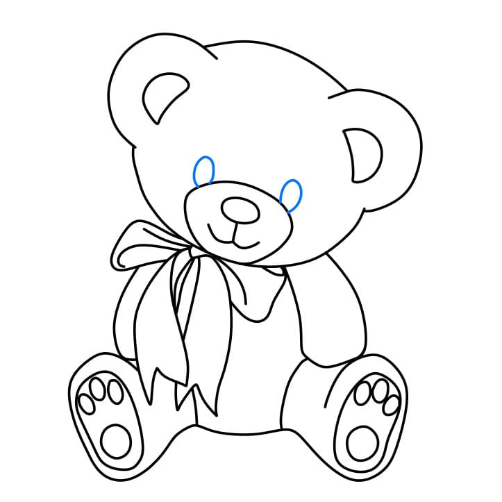 Hướng dẫn vẽ chú gấu bông dễ thương - Bước 6