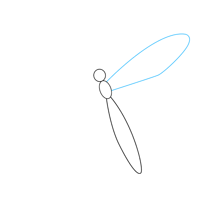 Hướng dẫn cách vẽ con chuồn chuồn đơn giản và thật đẹp cho bé - Bước 3