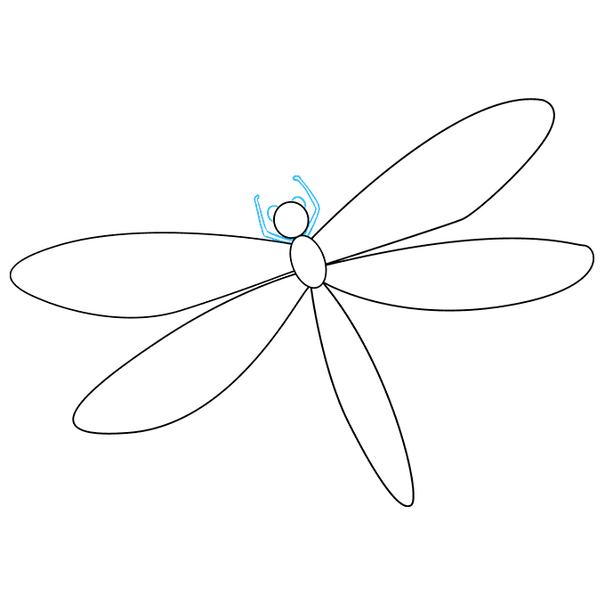 Hướng dẫn cách vẽ con chuồn chuồn đơn giản và thật đẹp cho bé - Bước 4